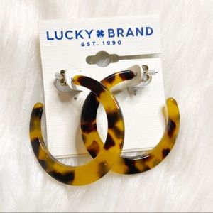 Lucky Brand | Tortoise brown colored hoop earrings